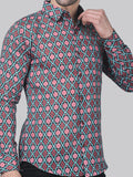 Avant-Garde Cotton Blend Printed Shirt for Men