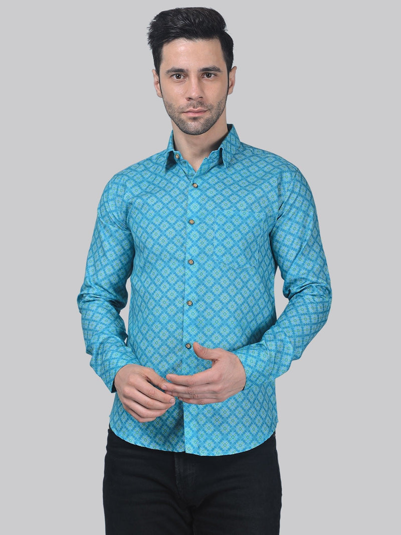 City-Sleek Cotton Blend Printed Shirt for Men 3