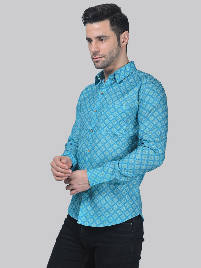 City-Sleek Cotton Blend Printed Shirt for Men 5