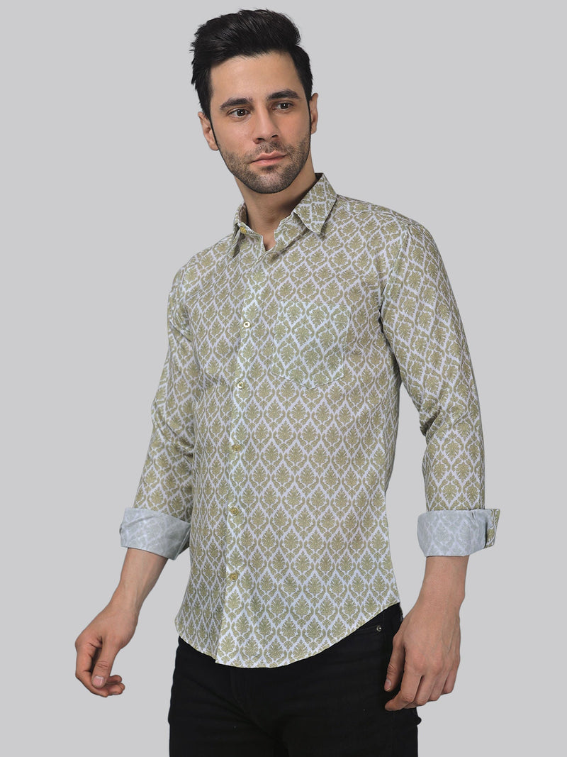 Classic-Contemporary Cotton Blend Printed Shirt for Men 2