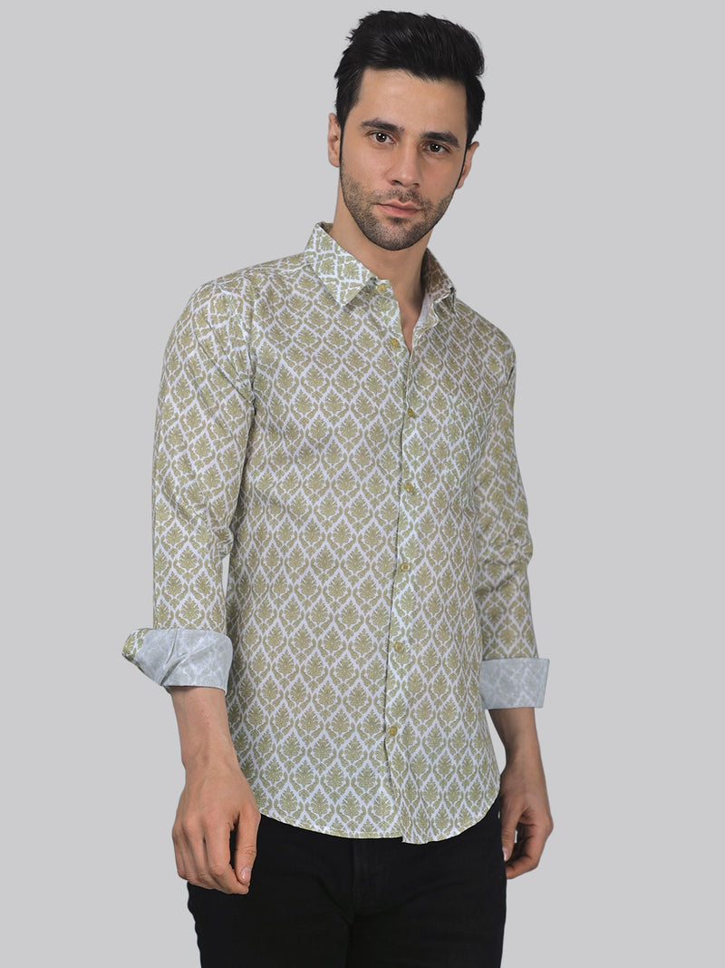 Classic-Contemporary Cotton Blend Printed Shirt for Men 3