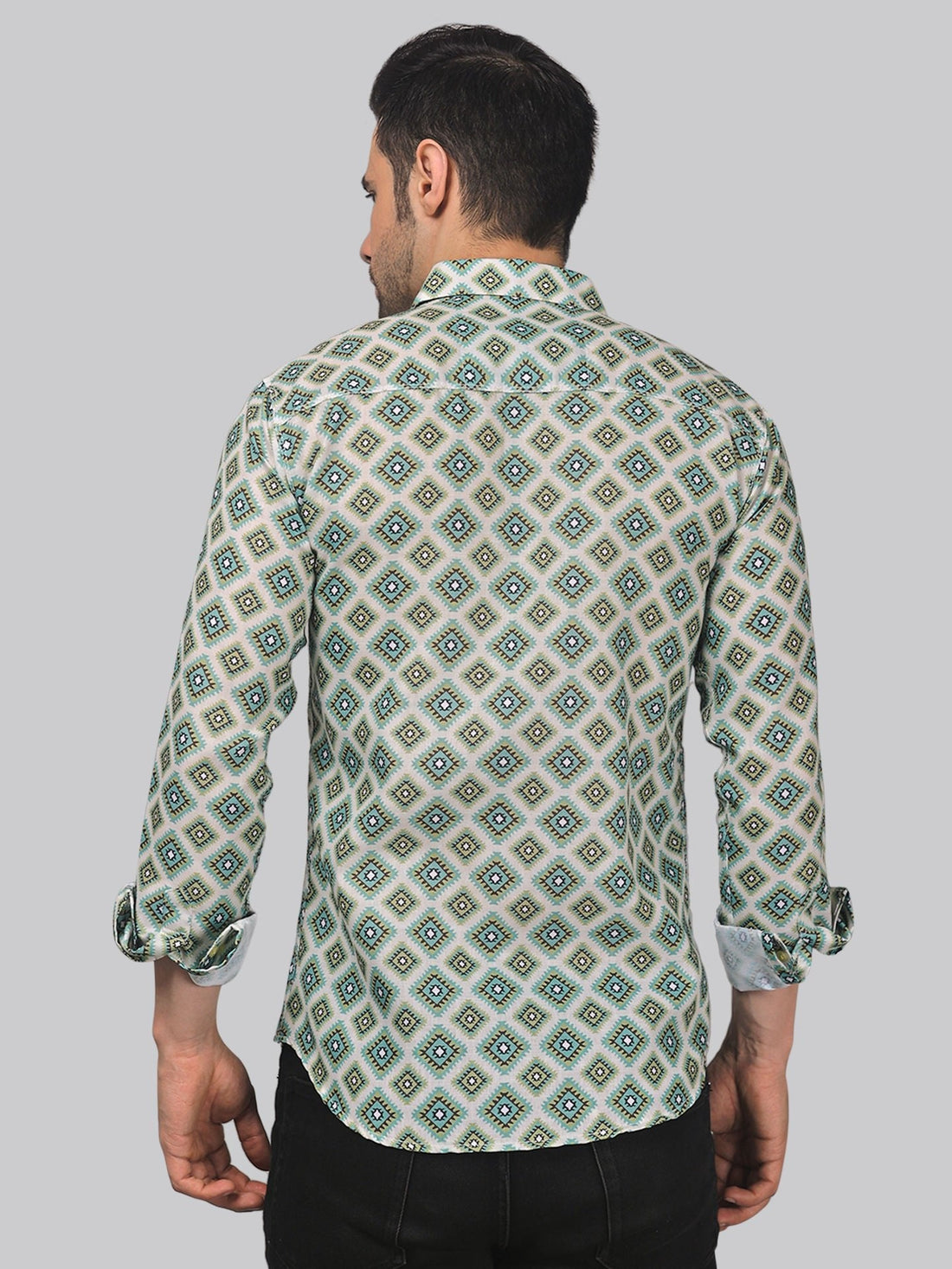Delicate multicolour printed shirt for men, product view