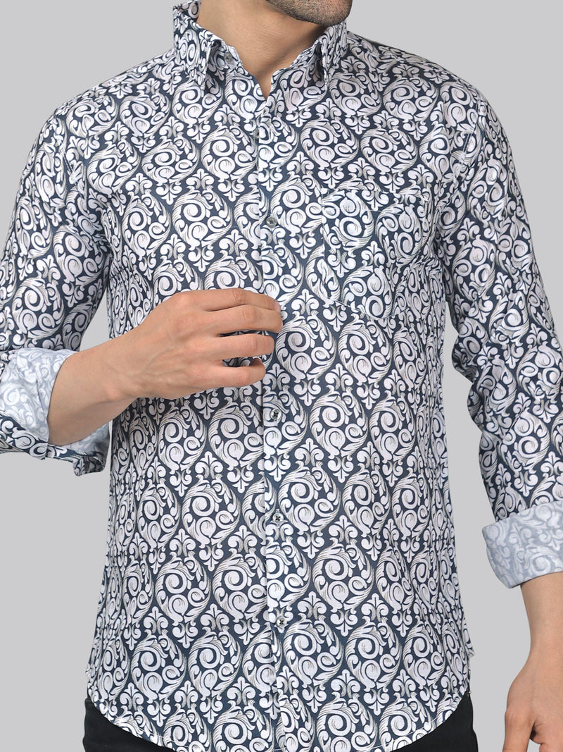 Edgy-glam Men's Printed Shirt 1