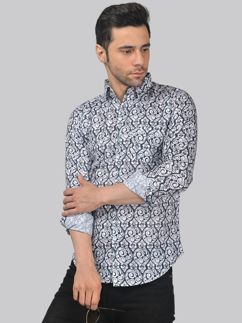 Edgy-glam Men's Printed Shirt 2