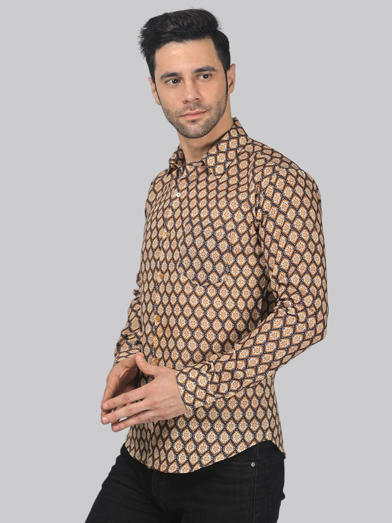 Edgy-Romantic Cotton Blend Printed Shirt for Men 5