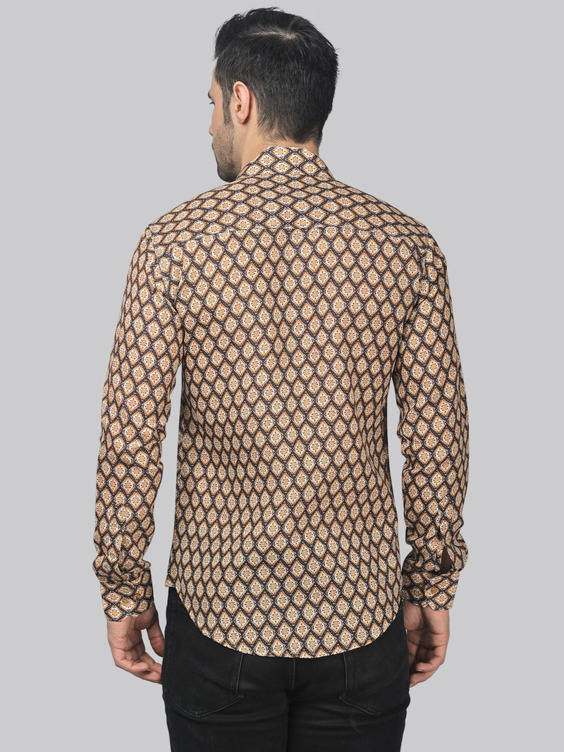 Edgy-Romantic Cotton Blend Printed Shirt for Men 6
