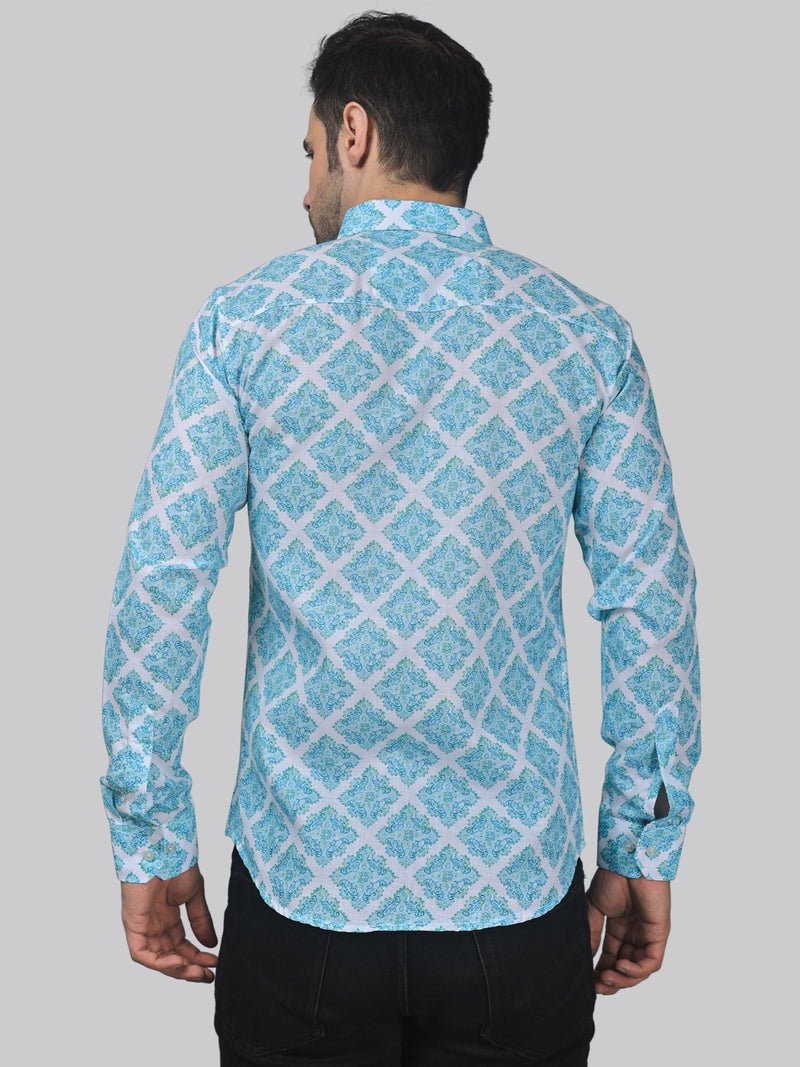 Elegant-Edge Cotton Blend Printed Shirt for Men 6