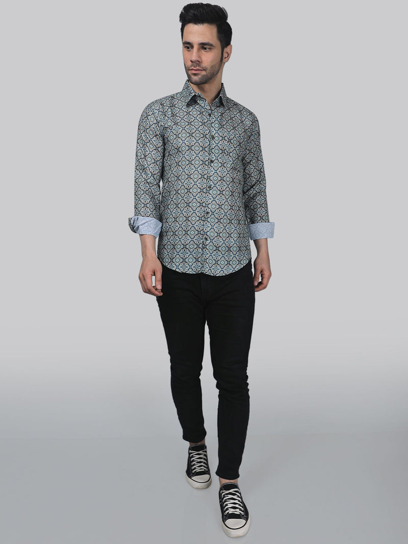 Exotic-Glam Cotton Blend Printed Shirt for Men 3