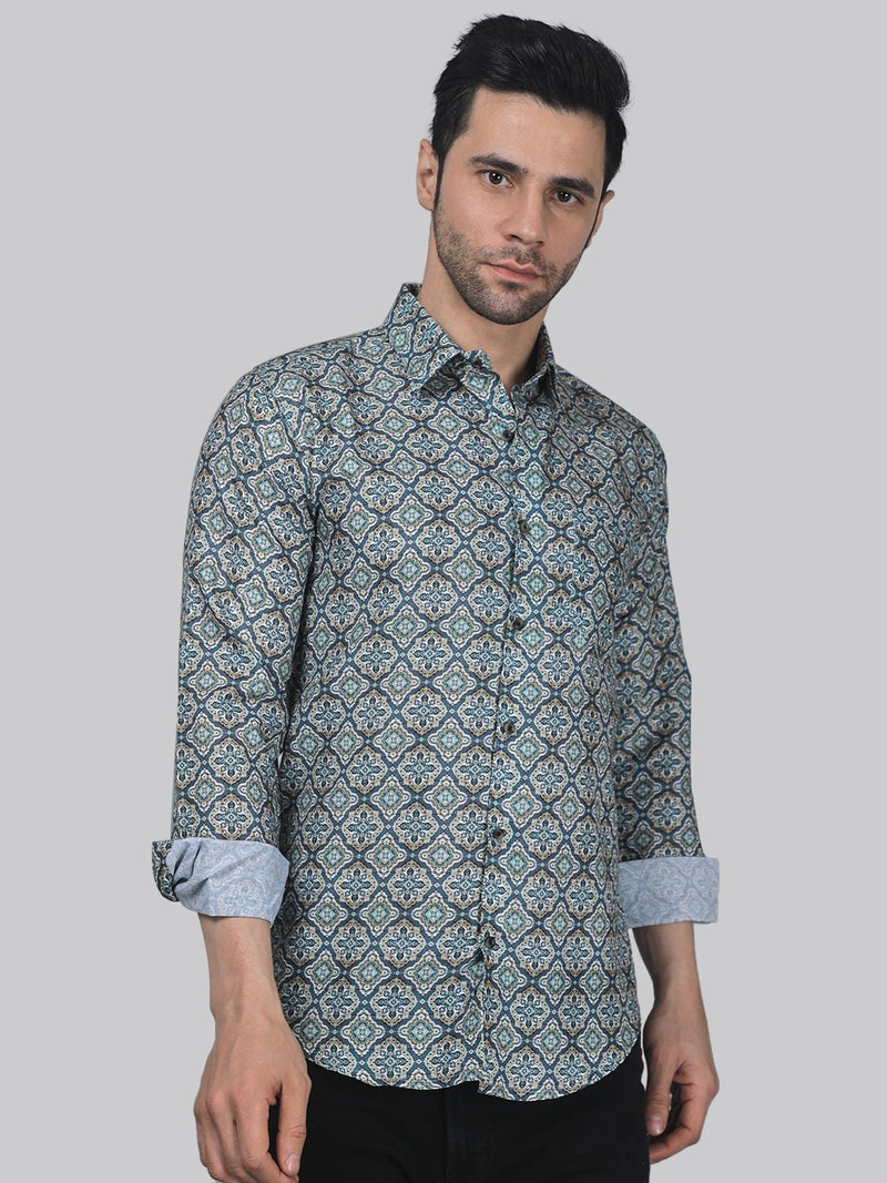 Exotic-Glam Cotton Blend Printed Shirt for Men 5