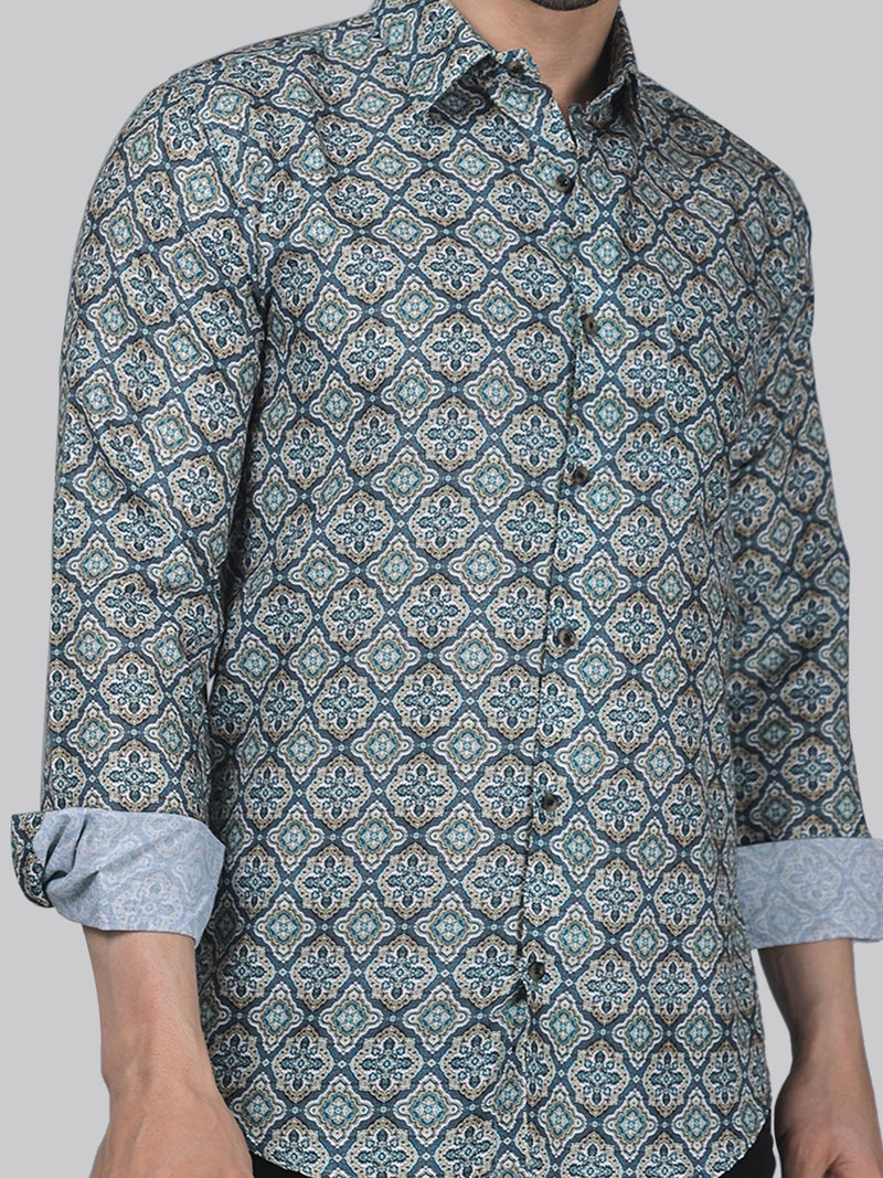 Exotic-Glam Cotton Blend Printed Shirt for Men 1
