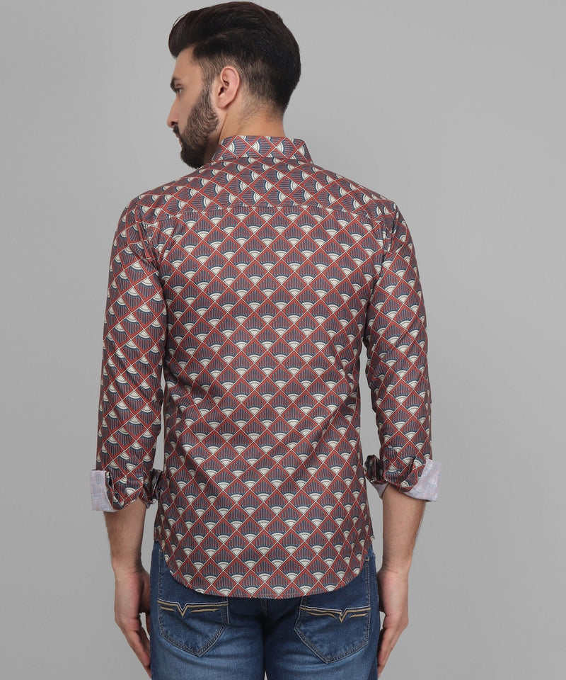 Flamboyant Cotton Blend Printed Shirt for Men 7