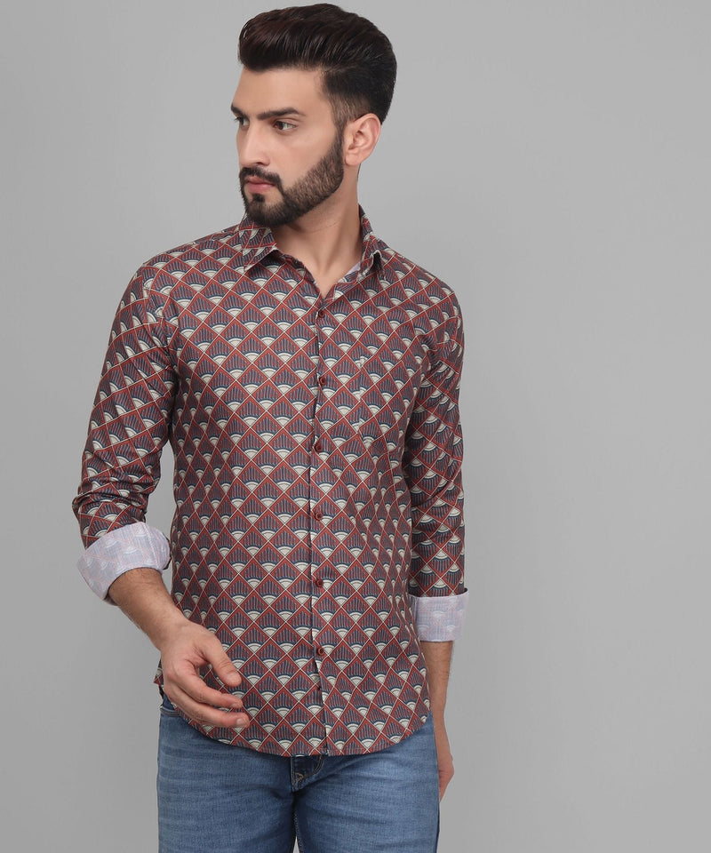 Flamboyant Cotton Blend Printed Shirt for Men 5