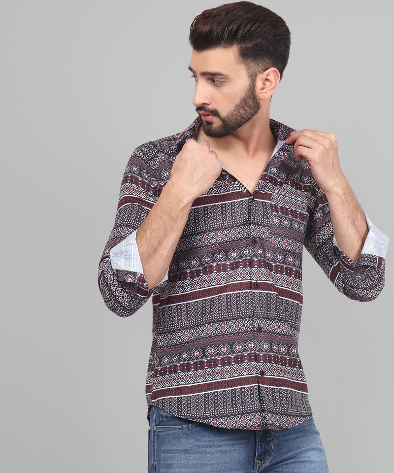 Fusion Cotton Blend Printed Shirt for Men 5