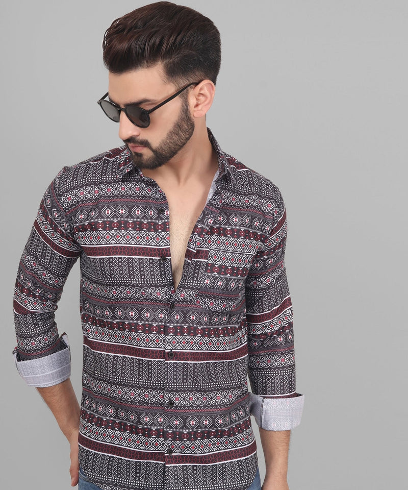 Fusion Cotton Blend Printed Shirt for Men 2