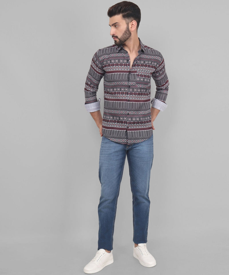 Fusion Cotton Blend Printed Shirt for Men 6