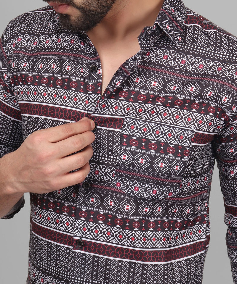 Fusion Cotton Blend Printed Shirt for Men 1