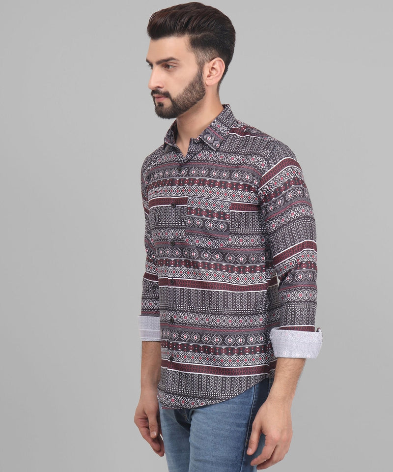 Fusion Cotton Blend Printed Shirt for Men 4