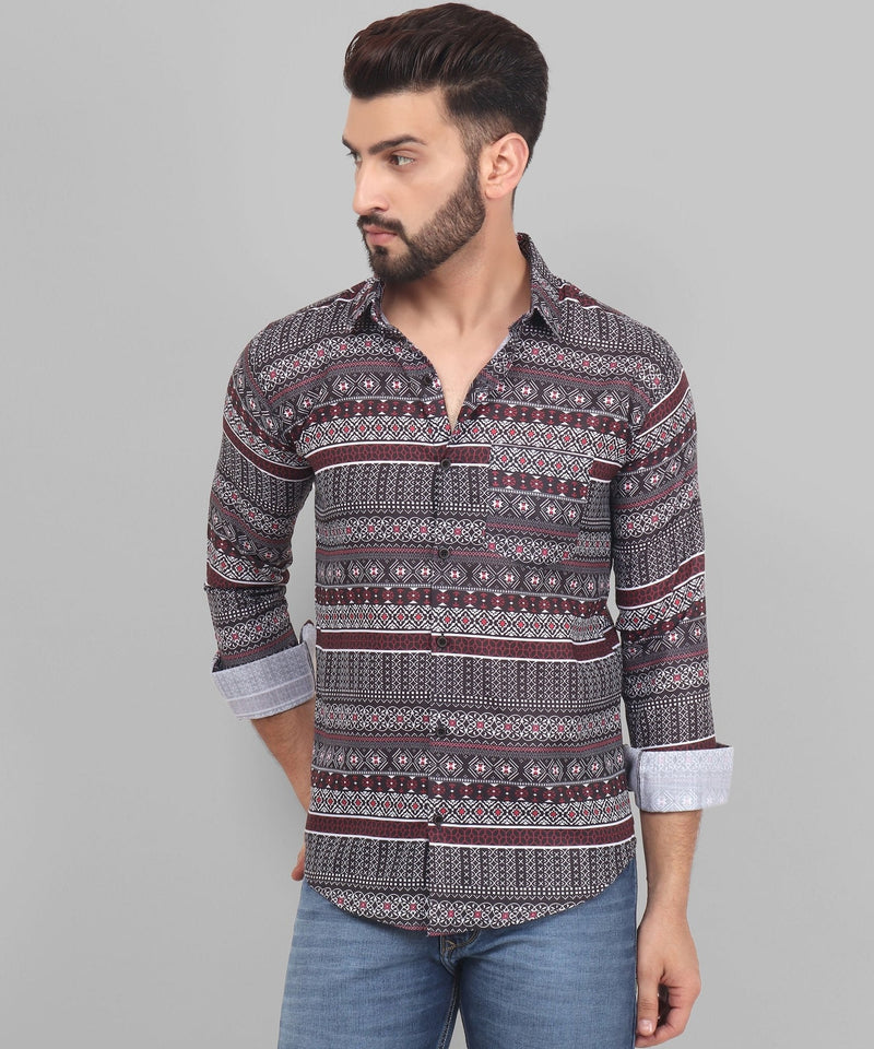 Fusion Cotton Blend Printed Shirt for Men 3