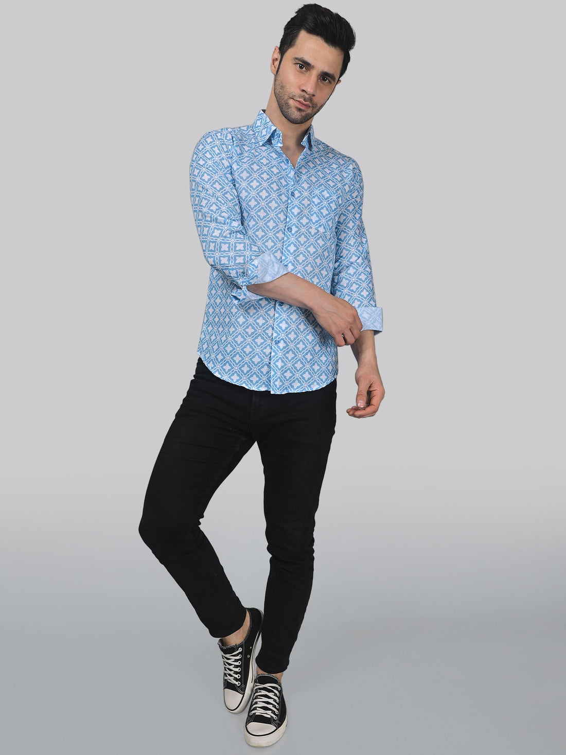 Glam-urban multicolour printed shirt for men, product view