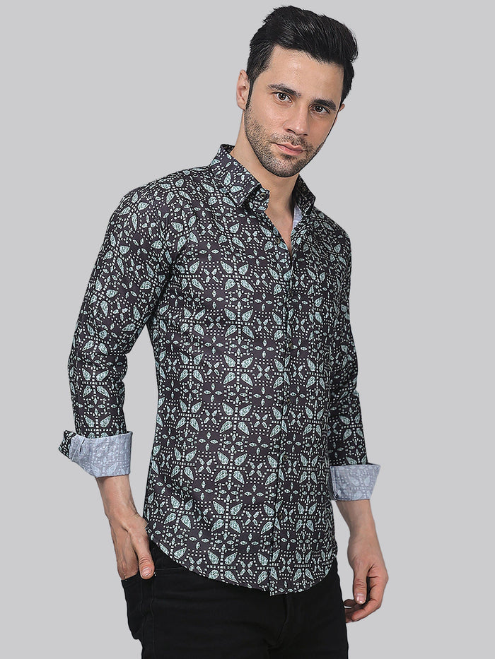 Mauve Magic Cotton Blend Printed Shirt for Men 2