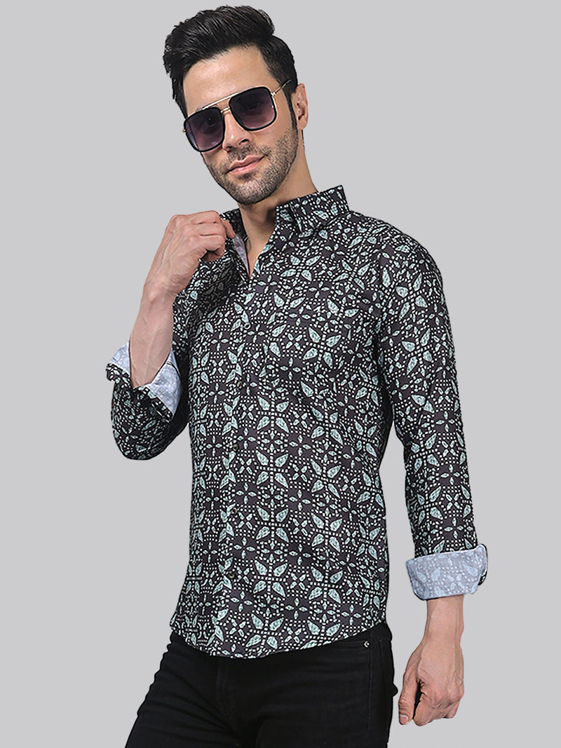 Mauve Magic Cotton Blend Printed Shirt for Men 4