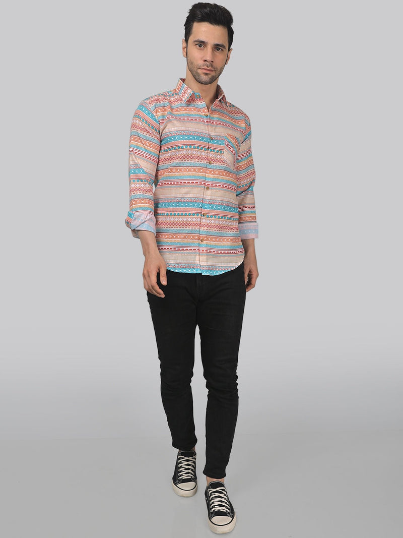 Minimalist Cotton Blend Printed Shirt for Men 5