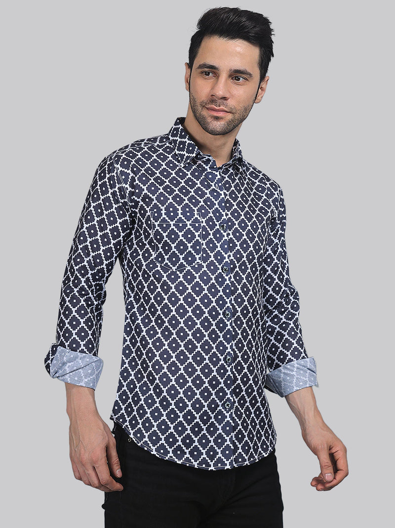 Opulent Cotton Blend Printed Shirt for Men 4