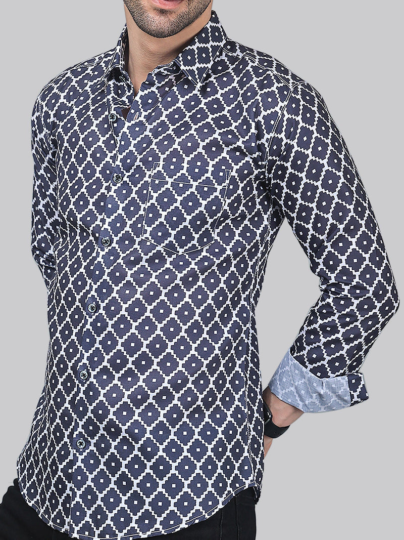 Opulent Cotton Blend Printed Shirt for Men 1