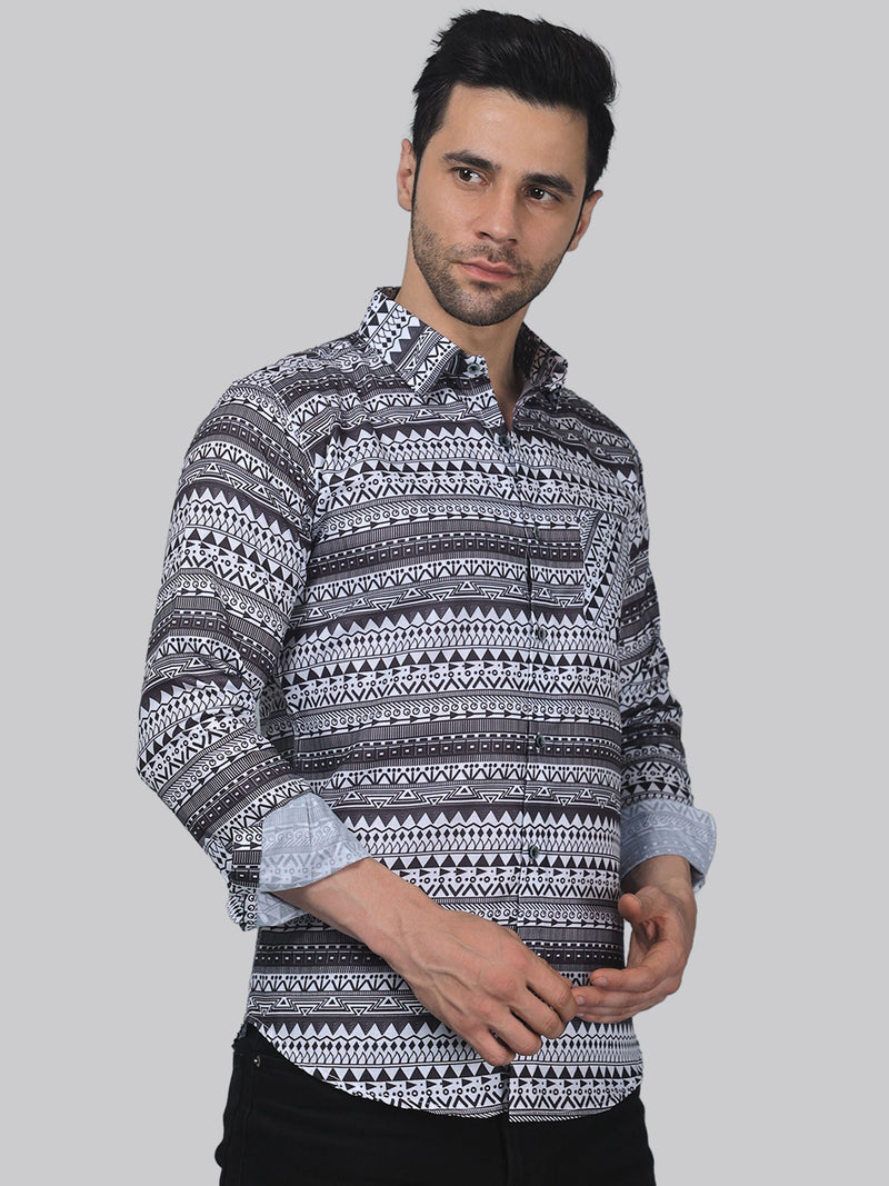 Pop-Art Cotton Blend Printed Shirt for Men 3