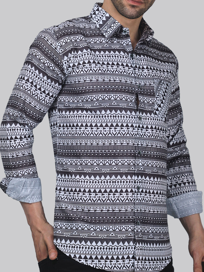 Pop-Art Cotton Blend Printed Shirt for Men 1