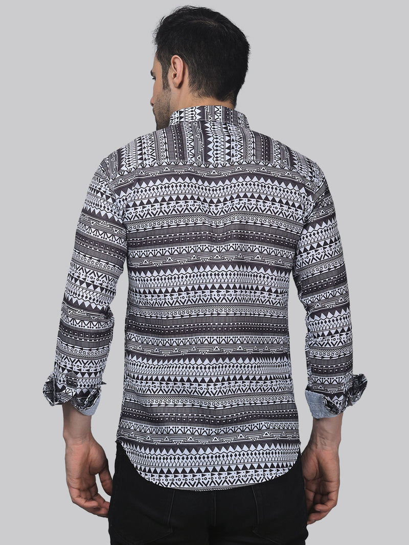 Pop-Art Cotton Blend Printed Shirt for Men 6