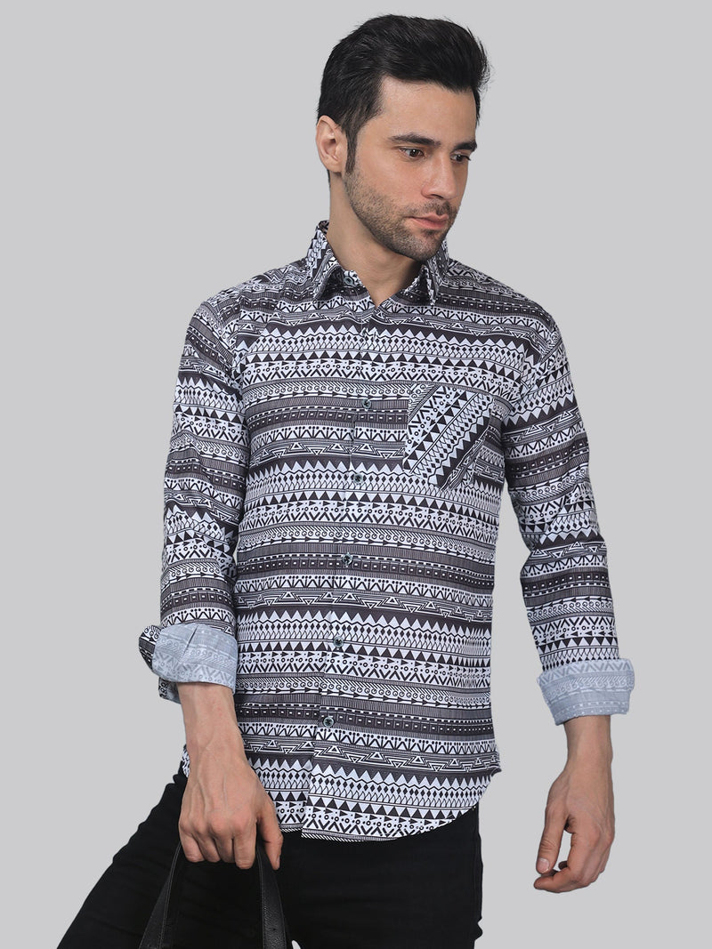 Pop-Art Cotton Blend Printed Shirt for Men 5