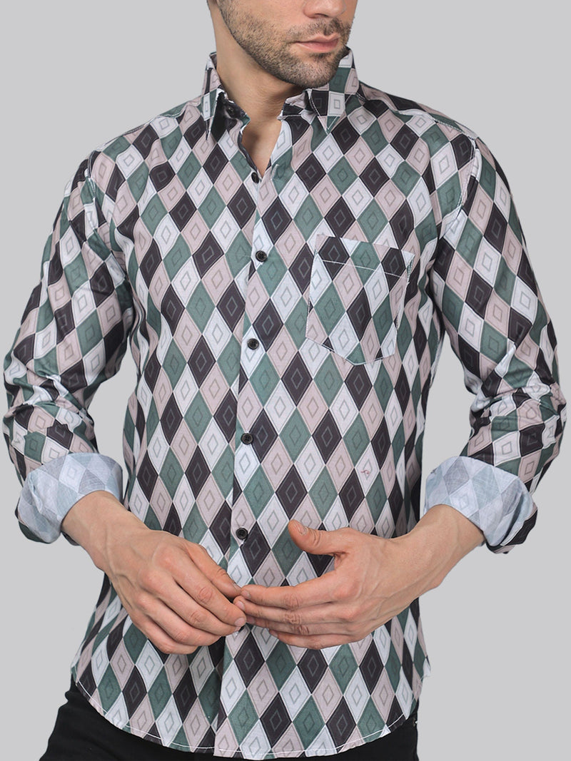 Preppy Men's Printed Shirt 1