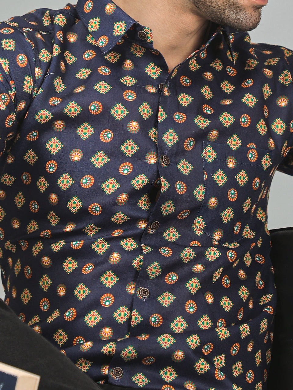 Rainbow Rhapsody Men's Printed Full Sleeve Casual Linen Shirt - TryBuy® USA🇺🇸