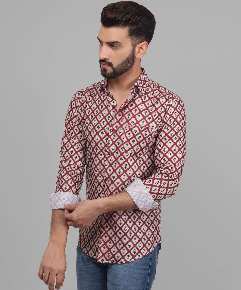 Renaissance Cotton Blend Printed Shirt for Men 5
