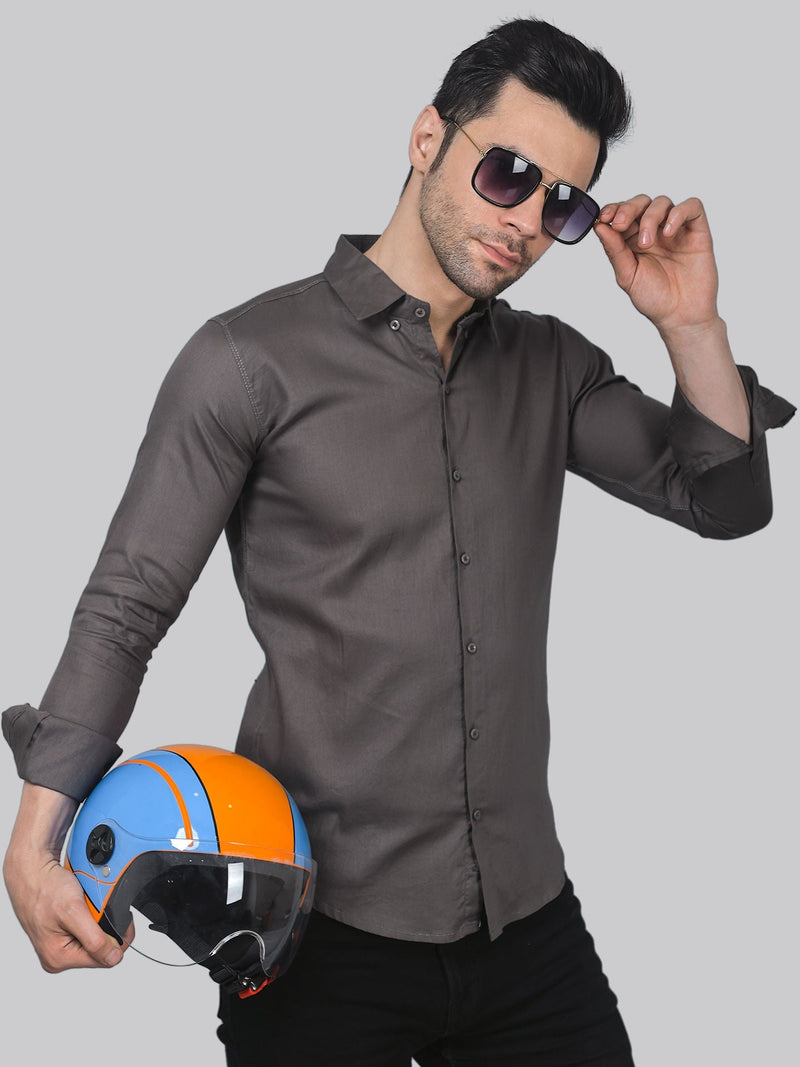 Sporty-luxe Grey Men's Shirt 5