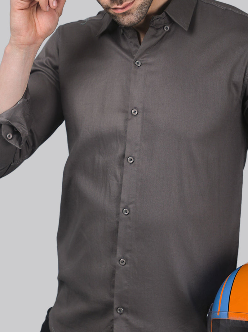 Sporty-luxe Grey Men's Shirt 4