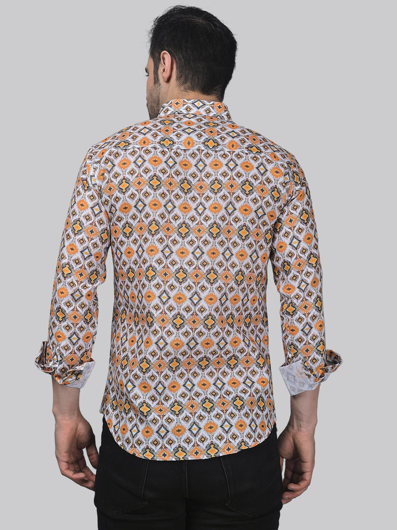 Tropical-Luxe Cotton Blend Printed Shirt for Men 5