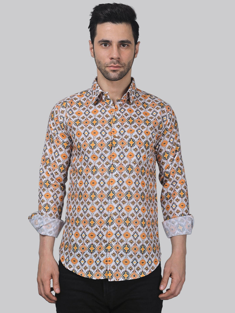 Tropical-Luxe Cotton Blend Printed Shirt for Men 2