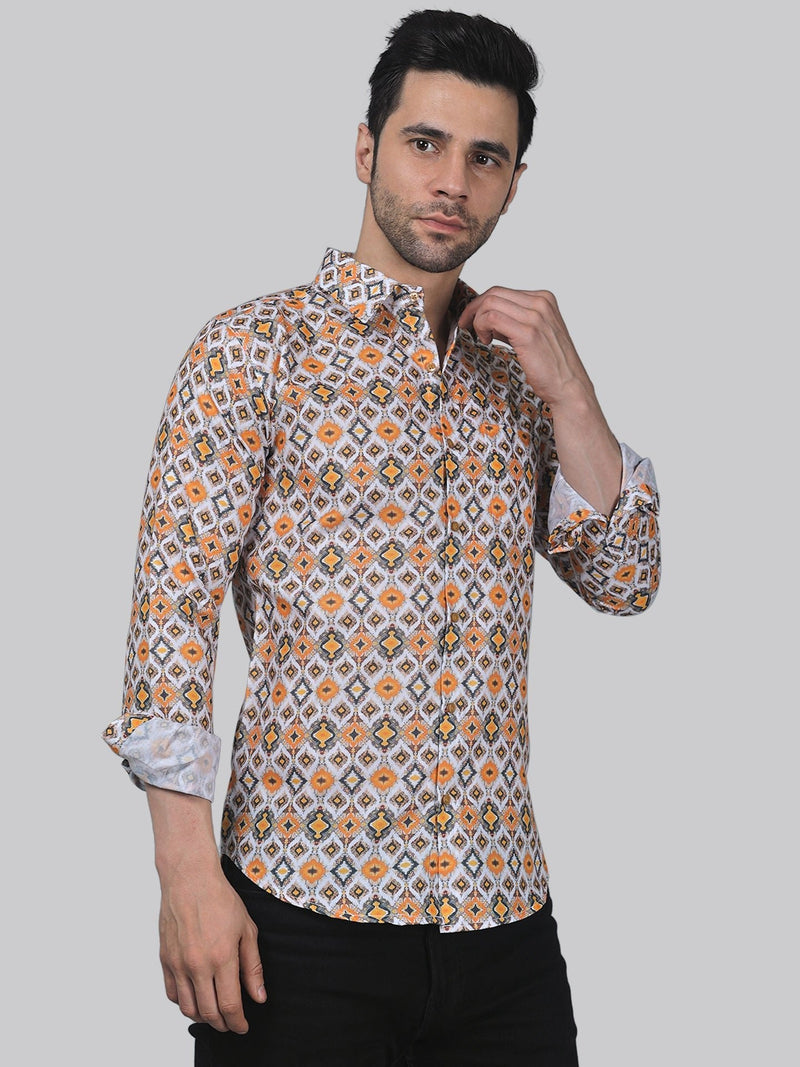 Tropical-Luxe Cotton Blend Printed Shirt for Men 6