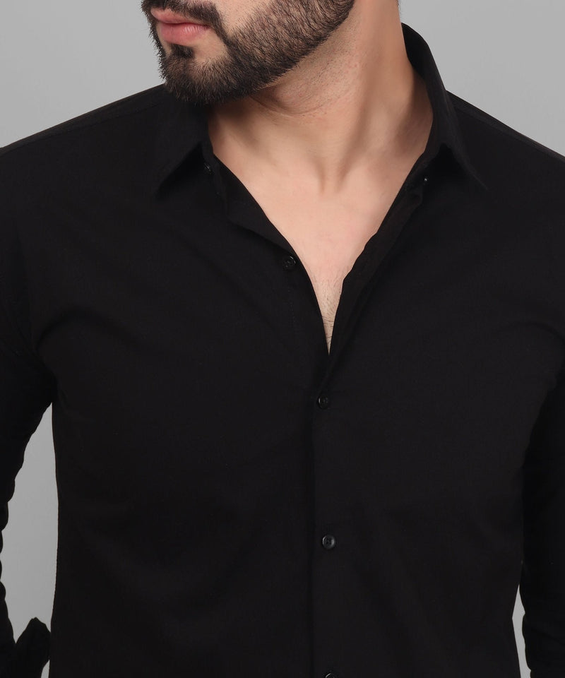 Shade Black Button Down Cotton Shirt for Men 4