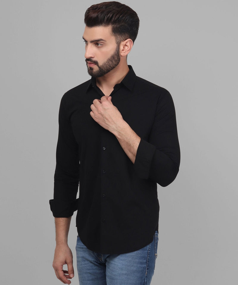 Shade Black Button Down Cotton Shirt for Men 8