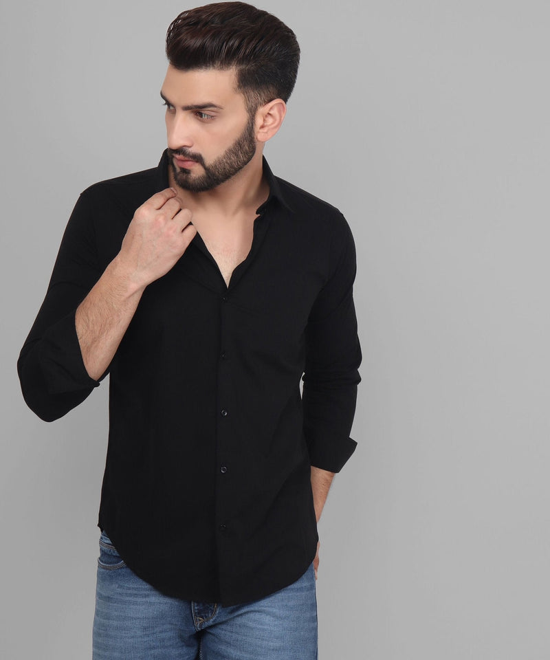 Shade Black Button Down Cotton Shirt for Men 3