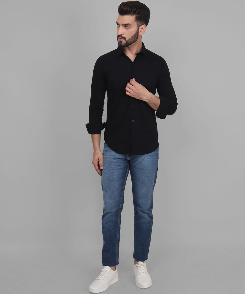 Shade Black Button Down Cotton Shirt for Men 7