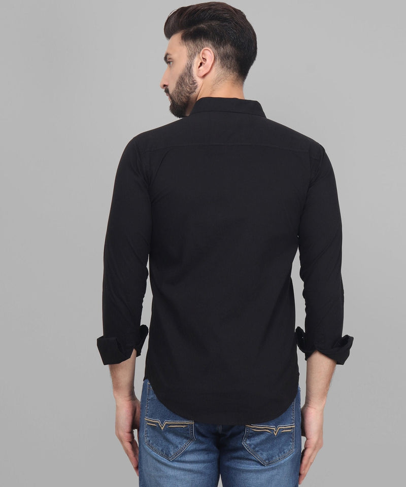 Shade Black Button Down Cotton Shirt for Men 5