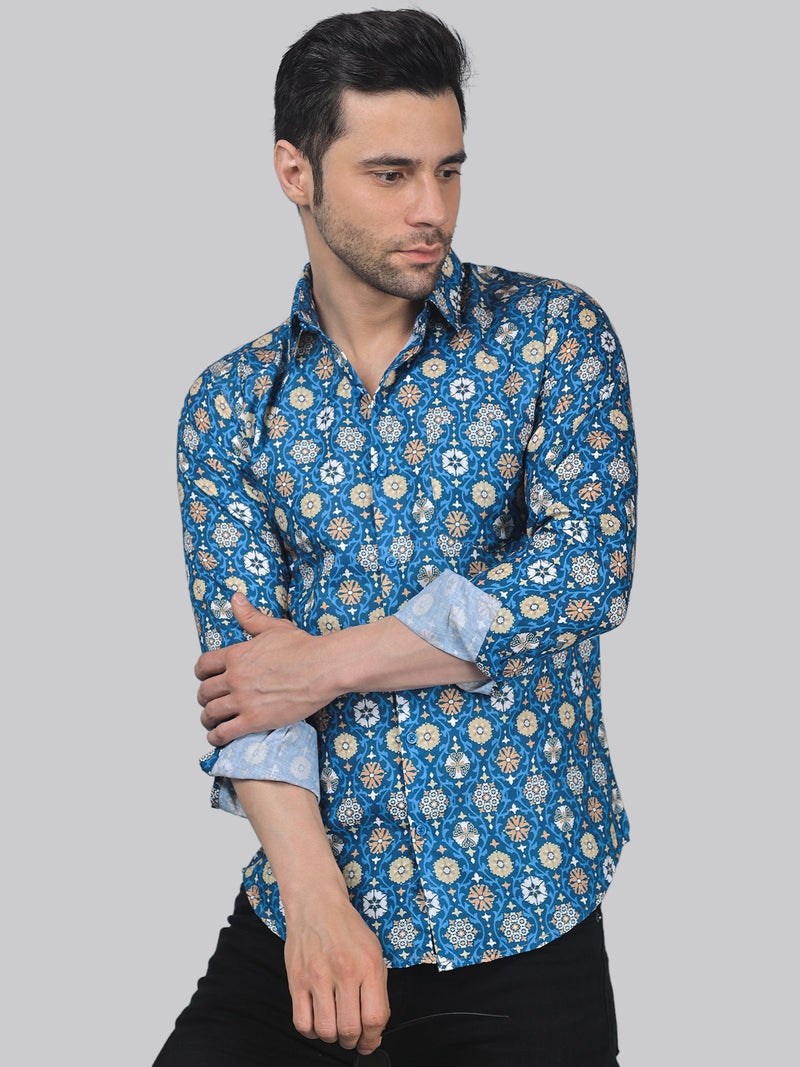 Kamber Cotton Blend Printed Shirt for Men 4