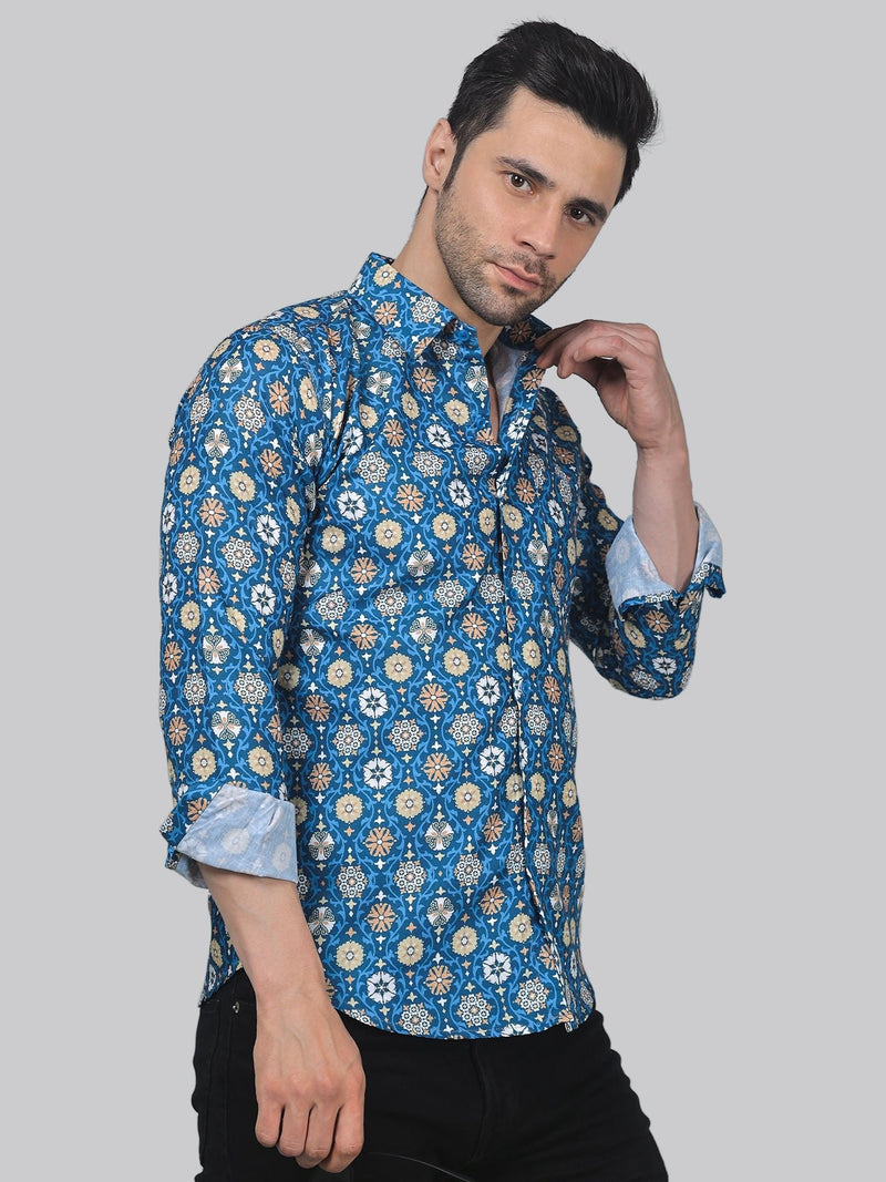 Kamber Cotton Blend Printed Shirt for Men 3