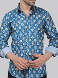 Kamber Cotton Blend Printed Shirt for Men
