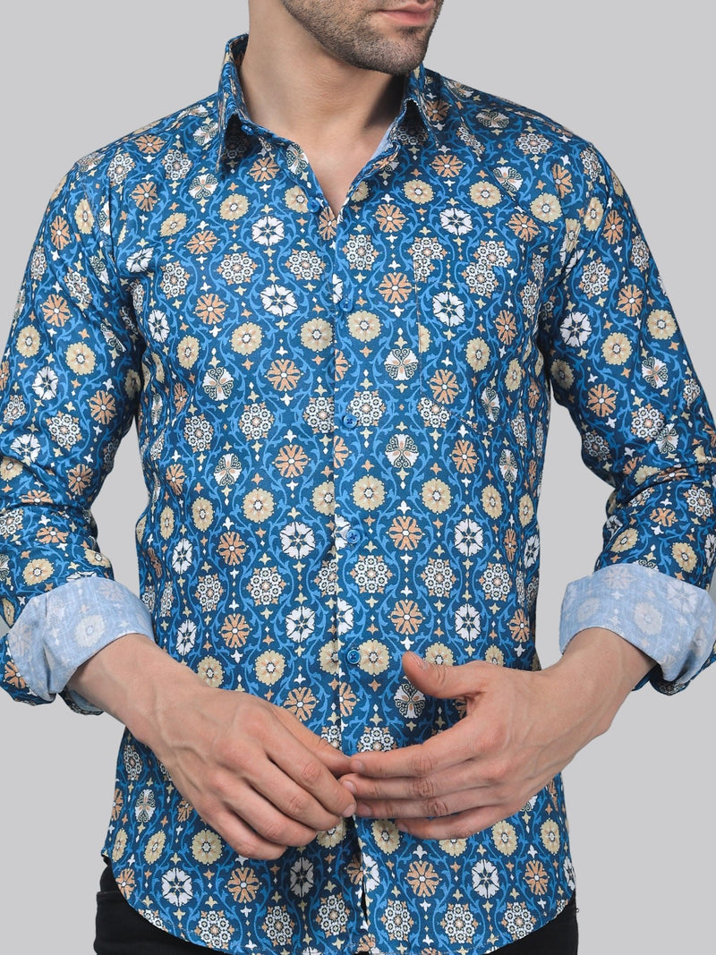 Kamber Cotton Blend Printed Shirt for Men 1