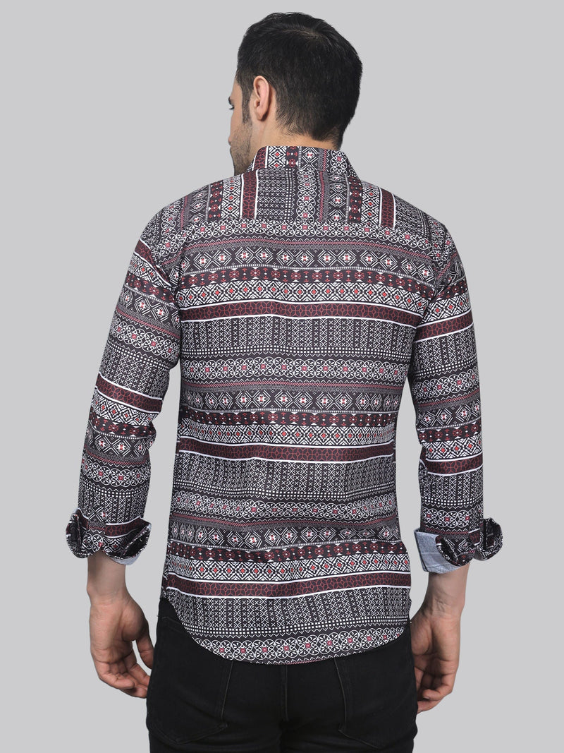 Multi-Colour Cotton Blend Printed Shirt for Men 6